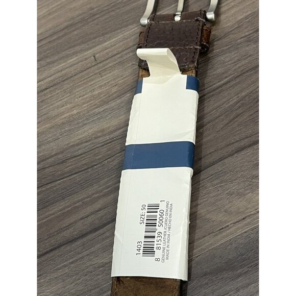 Faded Glory Brown Pebbled Leather Belt With Tag 100% Leather Men Size 50 - Picture 16 of 16